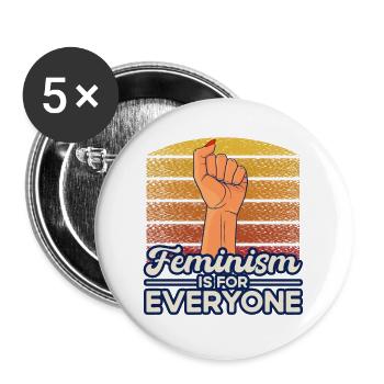 Rechte der Frauen Feministisch Ermächtigung Gesche - Buttons groß 56 mm (5er Pack) - Weiß - Vorne