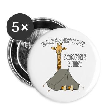 GIRAFFE MEIN OFFIZIELLES CAMPING-SHIRT - Buttons groß 56 mm (5er Pack) - Weiß - Vorne