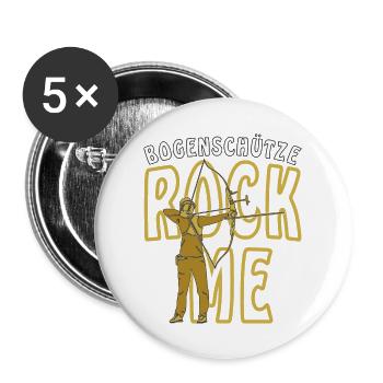 BOGENSCHÜTZE ROCK ME - Buttons groß 56 mm (5er Pack) - Weiß - Vorne