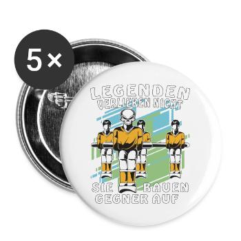 TISCHFUSSBALL LEGENDEN VERLIEREN NICHT - Buttons groß 56 mm (5er Pack) - Weiß - Vorne