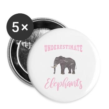Just A Girl Who Loves Elephants Funny Elephant Lov - Buttons groß 56 mm (5er Pack) - Weiß - Vorne