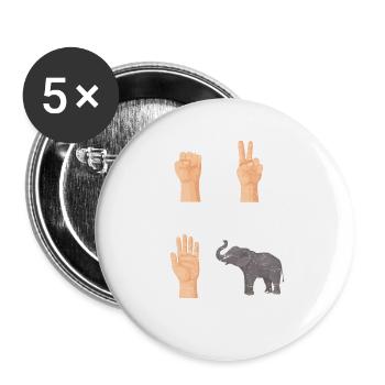 Funny Elephant Lover Africa Zoo Keeper Animal Kids - Buttons groß 56 mm (5er Pack) - Weiß - Vorne