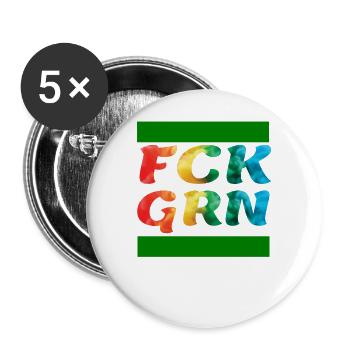 Gegen die Grünen - Buttons groß 56 mm (5er Pack) - Weiß - Vorne