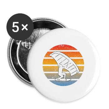 Windsurfer Windsurfing Surf Kitesurfer Cadeau - Lot de 5 grands badges (56 mm) - blanc - Devant
