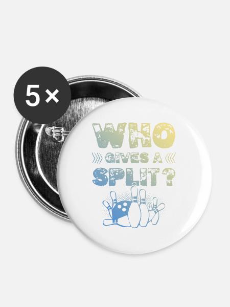 Bowling Split - Buttons groß 56 mm (5er Pack) - Weiß