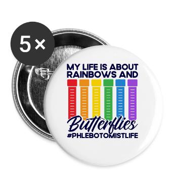 Blood Sampling Phlebotomist Phlebotomy Gift - Buttons large 2.2''/56 mm (5-pack) - white - Front