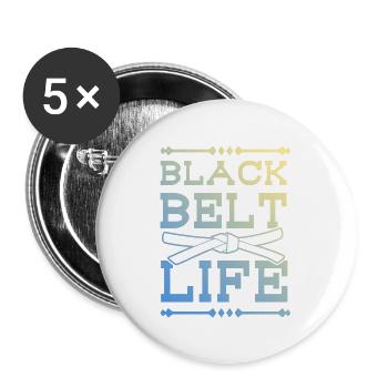 Black Belt Martial Arts - Buttons large 2.2''/56 mm (5-pack) - white - Front