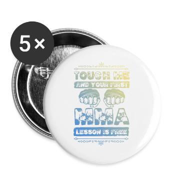 Mma Mixed matrial arts - Buttons groß 56 mm (5er Pack) - Weiß - Vorne
