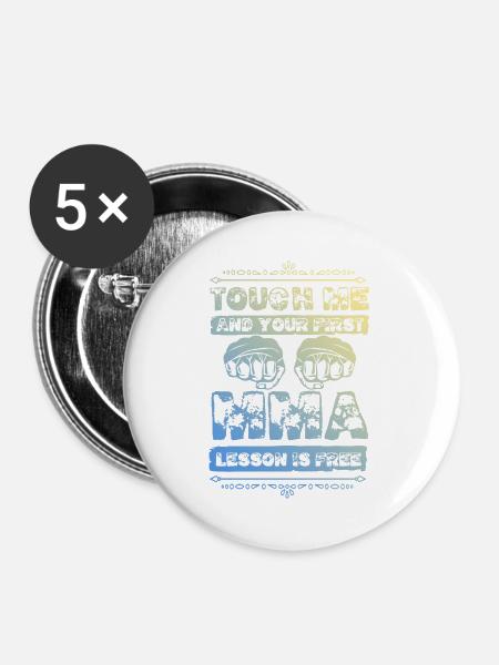 Mma Mixed matrial arts - Buttons groß 56 mm (5er Pack) - Weiß