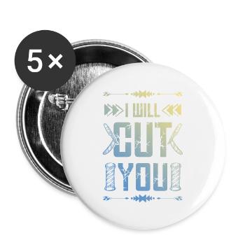 Barber friseur - Buttons groß 56 mm (5er Pack) - Weiß - Vorne