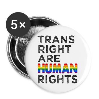 Lgbtq Trains right are human rights - Buttons large 2.2''/56 mm (5-pack) - white - Front