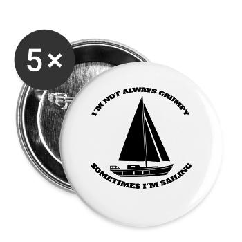 Sailing Ship Sailing Sailing Sailing Boat - Buttons large 2.2''/56 mm (5-pack) - white - Front