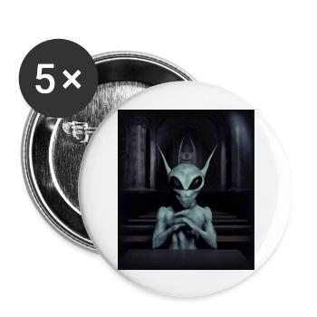 Pixie Alien - Buttons large 2.2''/56 mm (5-pack) - white - Front