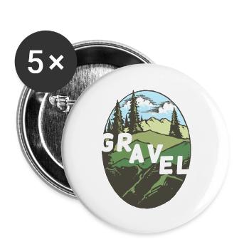 Gravel Natur vintage outdoor Wald Wiese Geschenk - Buttons groß 56 mm (5er Pack) - Weiß - Vorne