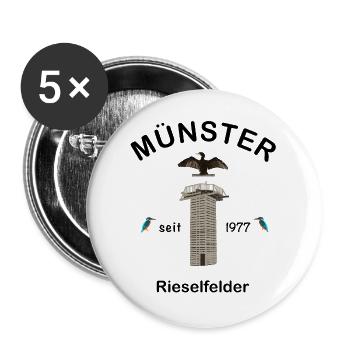 Rieselfelder Münster, Vogelschutzgebiet - Buttons groß 56 mm (5er Pack) - Weiß - Vorne