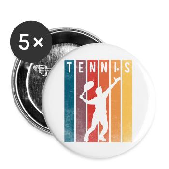 Joueur de tennis - Lot de 5 grands badges (56 mm) - blanc - Devant