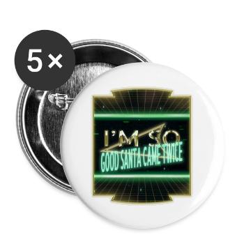 jokes present bedroom funny quote beard happy - Buttons large 2.2''/56 mm (5-pack) - white - Front