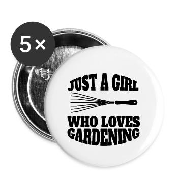 Jardinier Jardinière Fille Hobby Jardinière Verger - Lot de 5 grands badges (56 mm) - blanc - Devant