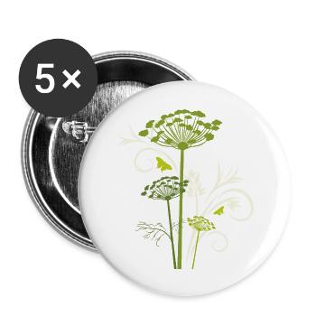 Silhouette of blooming fennel - Buttons large 2.2''/56 mm (5-pack) - white - Front