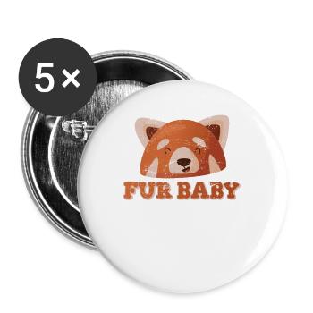 Panda Rouge pour bébé pandas roux zoologiste drôle de pand - Lot de 5 grands badges (56 mm) - blanc - Devant