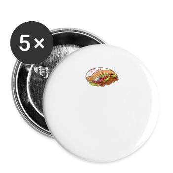 Einfach abgelenkt von Döner - Buttons groß 56 mm (5er Pack) - Weiß - Vorne