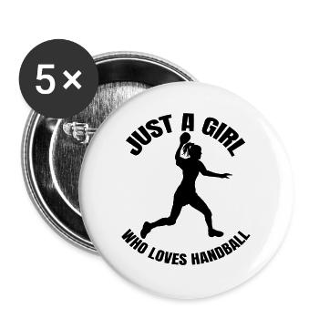 Joueuse de handball Handball Femmes Handballeur - Lot de 5 grands badges (56 mm) - blanc - Devant