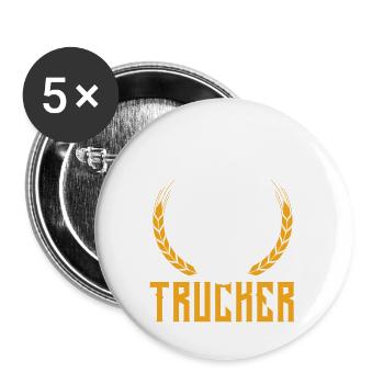 Dicton de barbe complète de camionneur - Lot de 5 grands badges (56 mm) - blanc - Devant