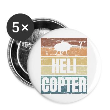 Helicopter Pilots Flying Passion Crunge - Buttons large 2.2''/56 mm (5-pack) - white - Front