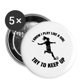 Soccer Girls Soccer Coach Soccer Player Woman - Buttons large 2.2''/56 mm (5-pack) - white - Front