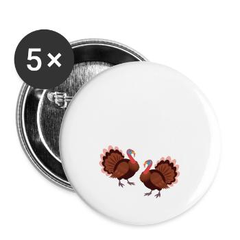 Chillin avec mes dindes - Lot de 5 grands badges (56 mm) - blanc - Devant