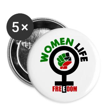 Women life freedom - Buttons groß 56 mm (5er Pack) - Weiß - Vorne