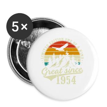 One of a kind since 1954 - Buttons large 2.2''/56 mm (5-pack) - white - Front
