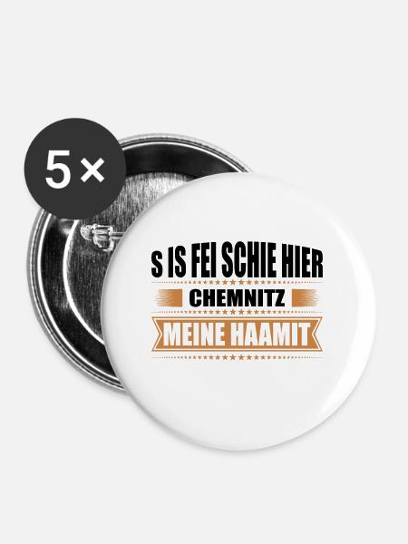Erzgebirge Heimat Chemnitz - Buttons groß 56 mm (5er Pack) - Weiß