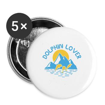 Dolphin Lover Essential T-Shirt - Buttons large 2.2''/56 mm (5-pack) - white - Front