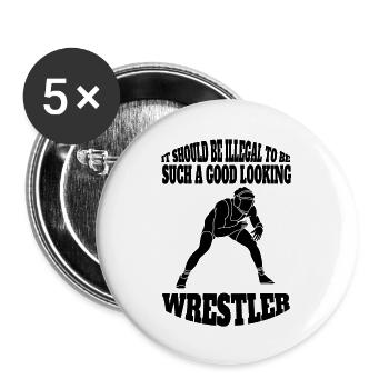 Wrestling Funny Wrestler Saying Wrestling Gift - Buttons large 2.2''/56 mm (5-pack) - white - Front