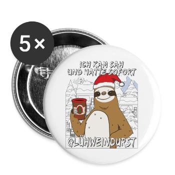 WEIHNACHTEN GLÜHWEINDURST - Buttons groß 56 mm (5er Pack) - Weiß - Vorne