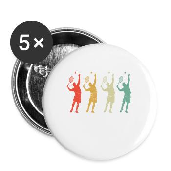 Tennis Player Silhouette Trainer Fan Retro Vintage - Buttons large 2.2''/56 mm (5-pack) - white - Front