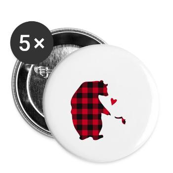 Cousin Bear - Buttons groß 56 mm (5er Pack) - Weiß - Vorne