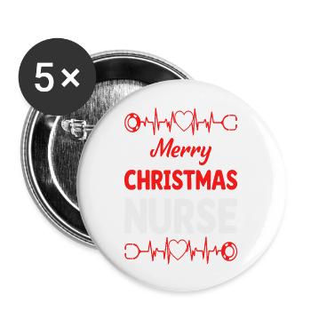 Nurse Christmas - Buttons large 2.2''/56 mm (5-pack) - white - Front