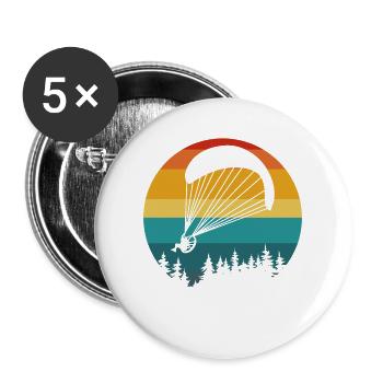vintage paramotor lover - Buttons groß 56 mm (5er Pack) - Weiß - Vorne