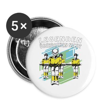 TISCHFUSSBALL LEGENDEN ÜBERDREHEN NICHT - Buttons groß 56 mm (5er Pack) - Weiß - Vorne