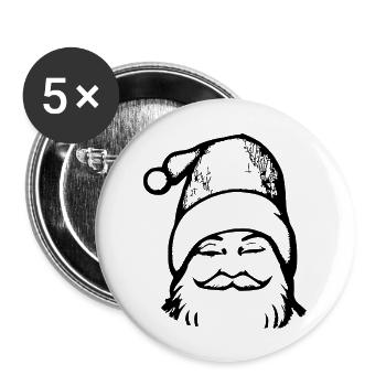 Christmas Hat Santa Claus Christmas 9 - Buttons large 2.2''/56 mm (5-pack) - white - Front