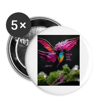 Spread your wings and fly - inspiration and motivation - Buttons large 2.2''/56 mm (5-pack) - white - Front