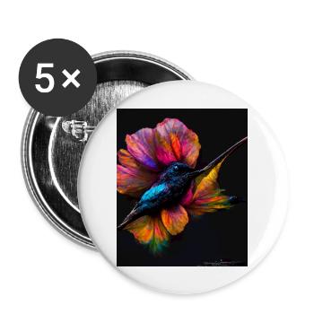 Beautiful colorful butterfly - for the strong and brave - Buttons large 2.2''/56 mm (5-pack) - white - Front