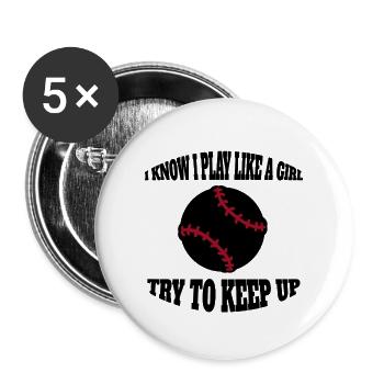 Baseball Geschenk Baseballliebhaber Baseballspiel - Buttons groß 56 mm (5er Pack) - Weiß - Vorne