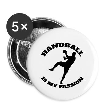 Joueur de handball Handball club Handball Handballeur - Lot de 5 grands badges (56 mm) - blanc - Devant