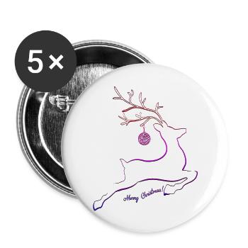 Frohe Weihnachten Weihnachten Weihnachten Urlaub Winter Santa Nordic - Buttons groß 56 mm (5er Pack) - Weiß - Vorne