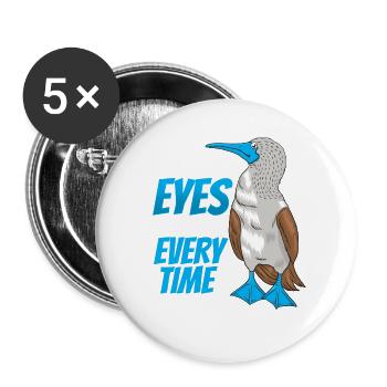 My Cute Eyes Works Every Time - Buttons groß 56 mm (5er Pack) - Weiß - Vorne