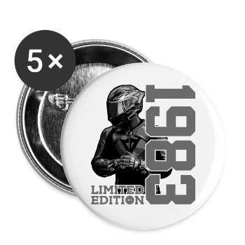 LIMITED EDITION 1983 MOTORCYCLE 43RD BIRTHDAY - Buttons large 2.2''/56 mm (5-pack) - white - Front