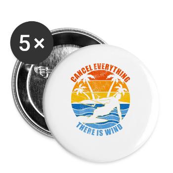 Annuler tout ce qu’il y a vent kitesurf drôle - Lot de 5 grands badges (56 mm) - blanc - Devant